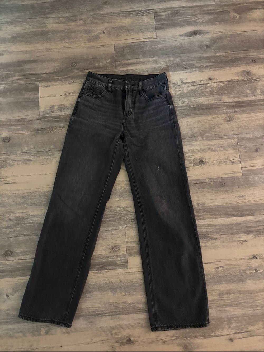 American Eagle Outfitters Black Straight-Leg Jeans